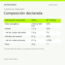 Instant Oats 1000 g - Composición declarada | Nutricion24