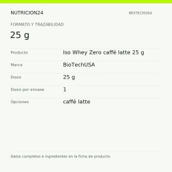 Iso Whey Zero caffé latte 25 g - 25 g | Nutricion24