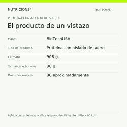 Bebida de proteína anabólica en polvo Iso Whey Zero Black 908 g - El producto de un vistazo | Nutricion24
