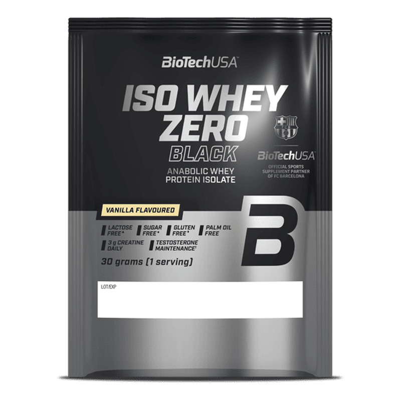 Bebida de proteína anabólica en polvo Iso Whey Zero Black 30 g - vainilla - imagen oficial BioTechUSA