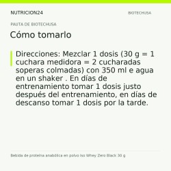 Bebida de proteína anabólica en polvo Iso Whey Zero Black 30 g - Cómo tomarlo | Nutricion24