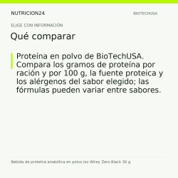 Bebida de proteína anabólica en polvo Iso Whey Zero Black 30 g - Qué comparar | Nutricion24