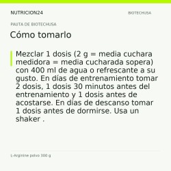L-Arginine polvo 300 g - Cómo tomarlo | Nutricion24