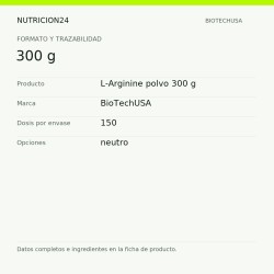 L-Arginine polvo 300 g - 300 g | Nutricion24