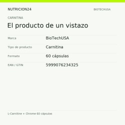 L-Carnitine + Chrome 60 cápsulas - El producto de un vistazo | Nutricion24