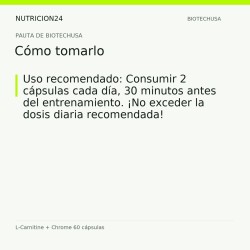 L-Carnitine + Chrome 60 cápsulas - Cómo tomarlo | Nutricion24