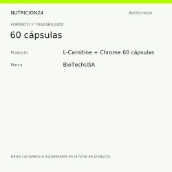 L-Carnitine + Chrome 60 cápsulas - 60 cápsulas | Nutricion24
