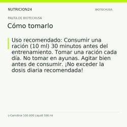 L-Carnitine 100.000 Liquid 500 ml - Cómo tomarlo | Nutricion24