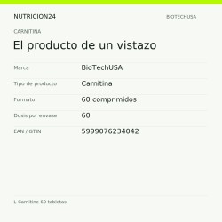 L-Carnitine 60 tabletas - El producto de un vistazo | Nutricion24