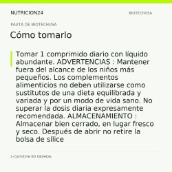 L-Carnitine 60 tabletas - Cómo tomarlo | Nutricion24