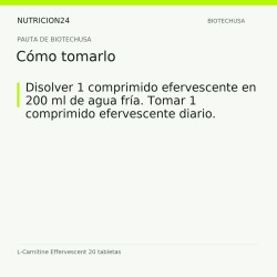 L-Carnitine Effervescent 20 tabletas - Cómo tomarlo | Nutricion24