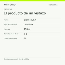 Bebida en polvo de L-Carnitine 150 g - El producto de un vistazo | Nutricion24