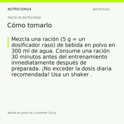 Bebida en polvo de L-Carnitine 150 g - Cómo tomarlo | Nutricion24