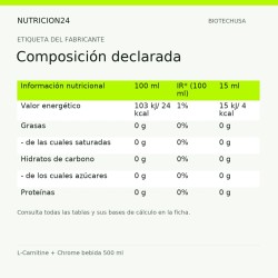 L-Carnitine + Chrome bebida 500 ml - Composición declarada | Nutricion24