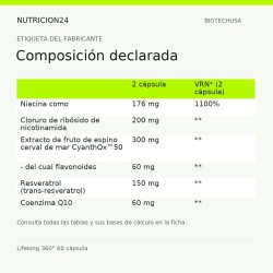 Lifelong 360° 60 cápsula - Composición declarada | Nutricion24