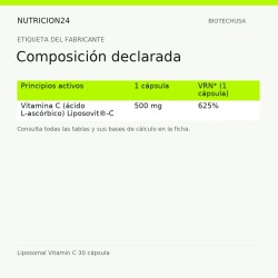 Liposomal Vitamin C 30 cápsula - Composición declarada | Nutricion24