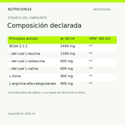 Liquid BCAA 1000 ml - Composición declarada | Nutricion24