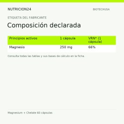 Magnesium + Chelate 60 cápsulas - Composición declarada | Nutricion24