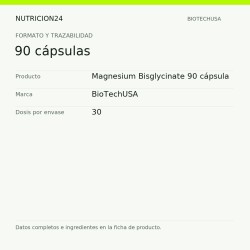 Magnesium Bisglycinate 90 cápsula - 90 cápsulas | Nutricion24