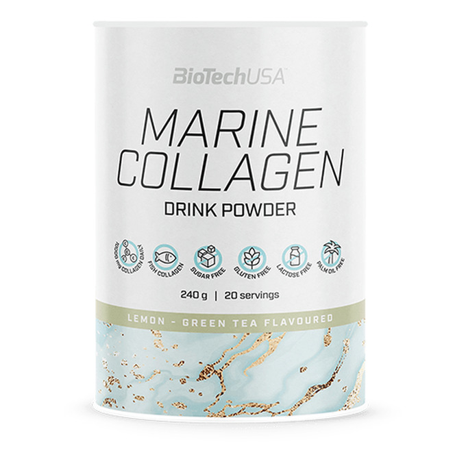 Marine Collagen bebida en polvo 240 g - té verde - limón - imagen oficial BioTechUSA