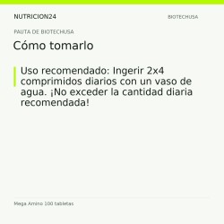 Mega Amino 100 tabletas - Cómo tomarlo | Nutricion24
