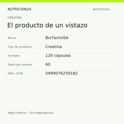 Mega Creatine - 120 megacápsulas - El producto de un vistazo | Nutricion24
