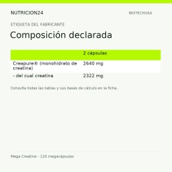Mega Creatine - 120 megacápsulas - Composición declarada | Nutricion24