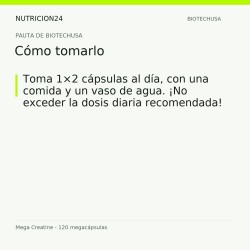 Mega Creatine - 120 megacápsulas - Cómo tomarlo | Nutricion24