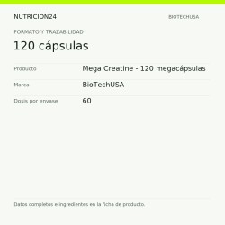Mega Creatine - 120 megacápsulas - 120 cápsulas | Nutricion24