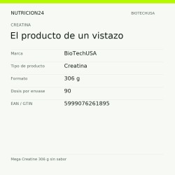 Mega Creatine 306 g sin sabor - El producto de un vistazo | Nutricion24