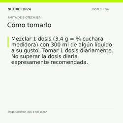 Mega Creatine 306 g sin sabor - Cómo tomarlo | Nutricion24