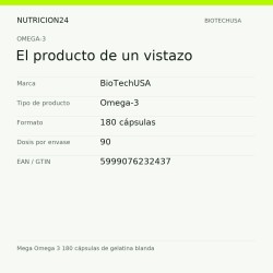 Mega Omega 3 180 cápsulas de gelatina blanda - El producto de un vistazo | Nutricion24