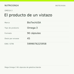 Mega Omega 3 90 cápsulas de gelatina blanda - El producto de un vistazo | Nutricion24