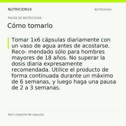 Men’s Arginine 90 cápsulas - Cómo tomarlo | Nutricion24