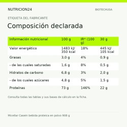 Micellar Casein bebida proteica en polvo 908 g - Composición declarada | Nutricion24
