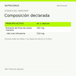Milk Thistle 60 cápsulas - Composición declarada | Nutricion24