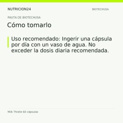 Milk Thistle 60 cápsulas - Cómo tomarlo | Nutricion24
