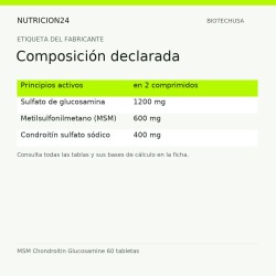 MSM Chondroitin Glucosamine 60 tabletas - Composición declarada | Nutricion24