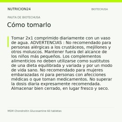 MSM Chondroitin Glucosamine 60 tabletas - Cómo tomarlo | Nutricion24
