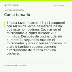 Protein Gusto Mug Cake 45 g - Cómo tomarlo | Nutricion24