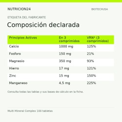Multi Mineral Complex 100 tabletas - Composición declarada | Nutricion24