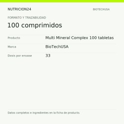 Multi Mineral Complex 100 tabletas - 100 comprimidos | Nutricion24