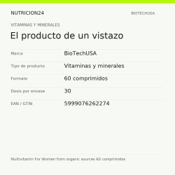 Multivitamin For Women from organic sources 60 comprimidos - El producto de un vistazo | Nutricion24