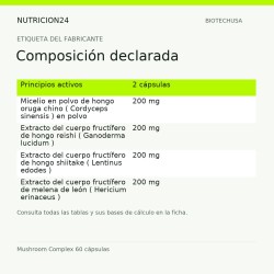 Mushroom Complex 60 cápsulas - Composición declarada | Nutricion24