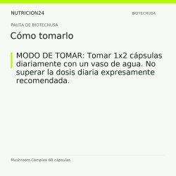 Mushroom Complex 60 cápsulas - Cómo tomarlo | Nutricion24