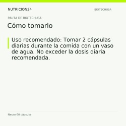 Neuro 60 cápsula - Cómo tomarlo | Nutricion24
