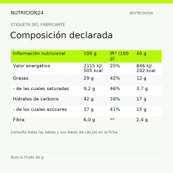 Nuts & Fruits 40 g - Composición declarada | Nutricion24