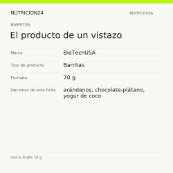 Oat & Fruits 70 g - El producto de un vistazo | Nutricion24