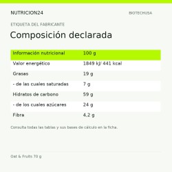 Oat & Fruits 70 g - Composición declarada | Nutricion24