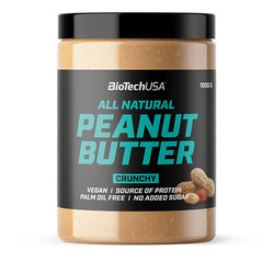 Peanut Butter mantequilla de cacahuete 1000 g - Crunchy (crujiente) - imagen oficial BioTechUSA